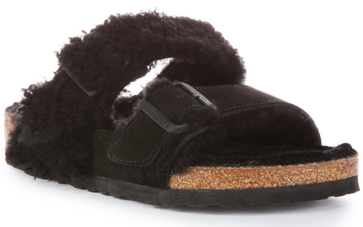 Birkenstock Arizona Sandalen | Zwart echt leer - Split-Tone afwerking voor dames