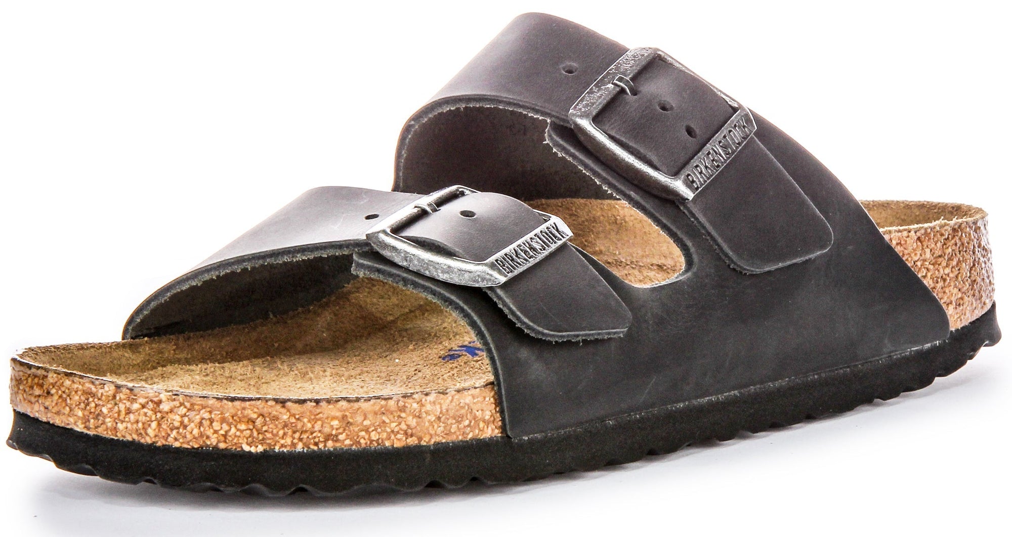 Sandalias Birkenstock Arizona | Cuero genuino negro para mujeres