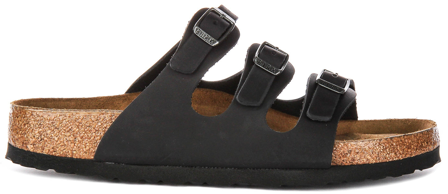Sandalias Birkenstock Florida | Cuero de gamuza negro para mujeres