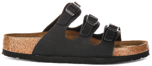 Sandalias Birkenstock Florida | Cuero de gamuza negro para mujeres