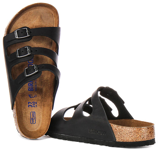Sandalias Birkenstock Florida | Cuero de gamuza negro para mujeres