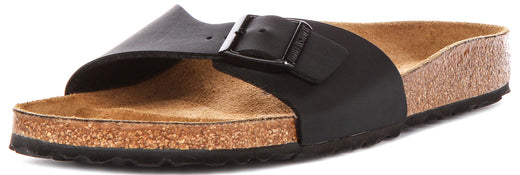 Sandalias Birkenstock Madrid | Birko-Flor negro para mujeres - Ajuste estrecho