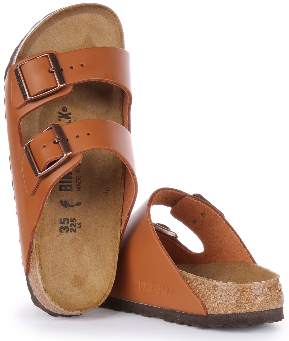 Sandalias Birkenstock Arizona | Cuero genuino marrón para hombre y mujer