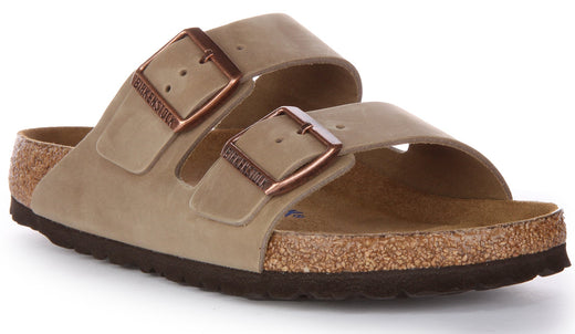 Sandalias Birkenstock Arizona | Cuero genuino marrón para hombre y mujer