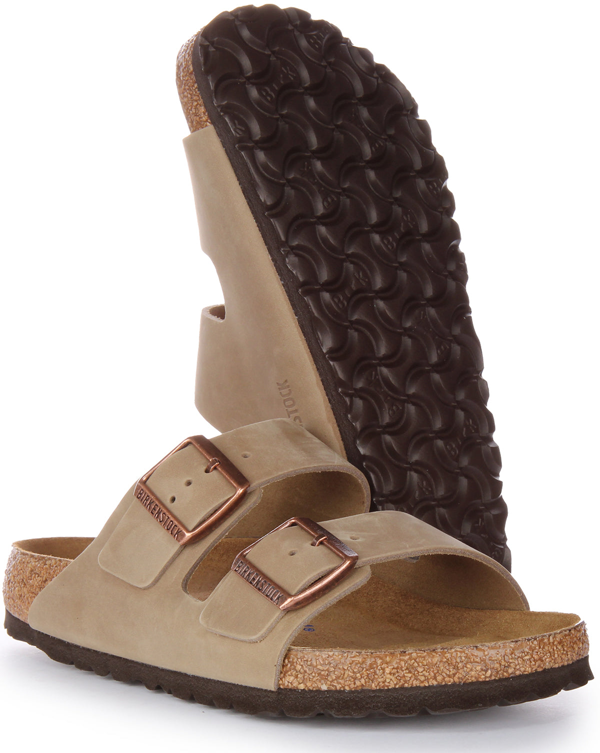 Sandalias Birkenstock Arizona | Cuero genuino marrón para hombre y mujer