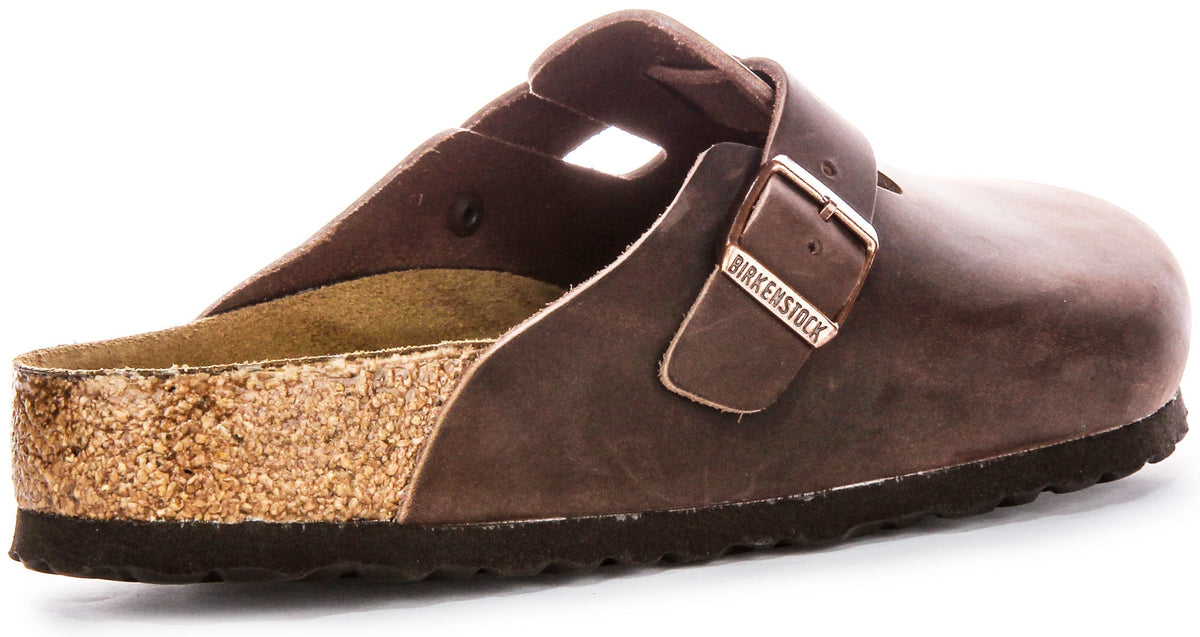 Birkenstock Boston Klompen | Bruin echt leer voor heren en dames