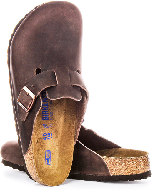 Birkenstock Boston Klompen | Bruin echt leer voor heren en dames