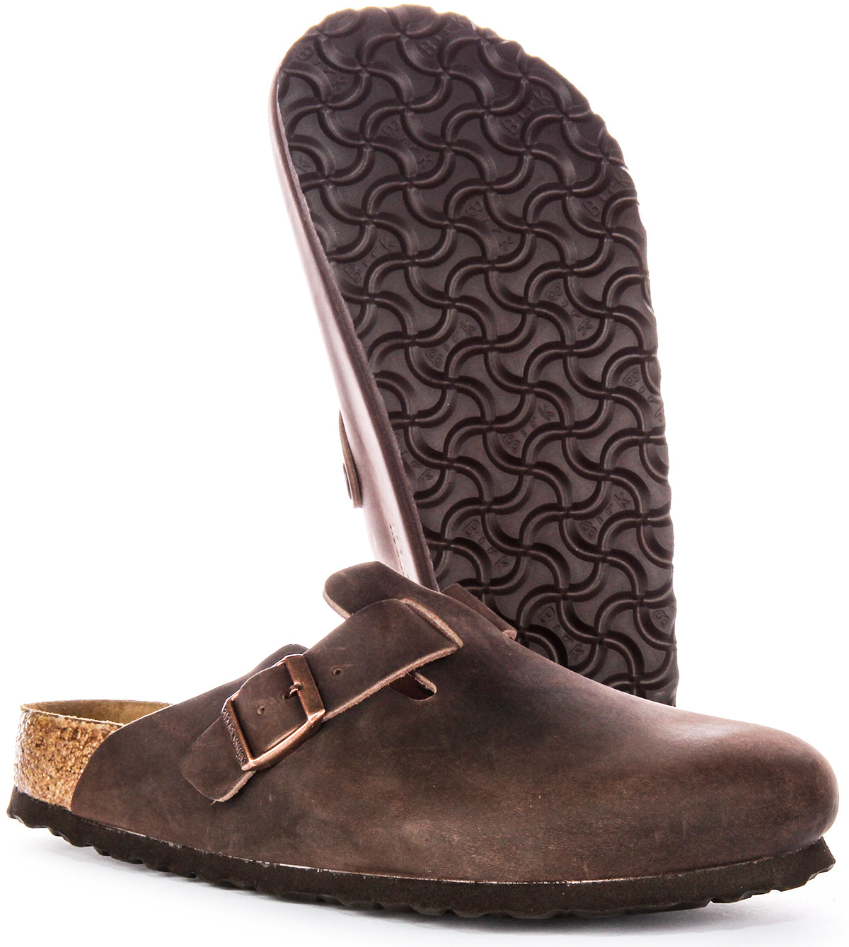 Birkenstock Boston Klompen | Bruin echt leer voor heren en dames
