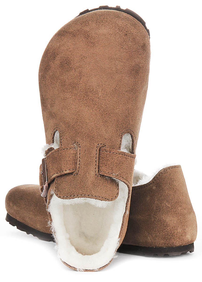 Zuecos Birkenstock London | Cuero de ante marrón para mujeres