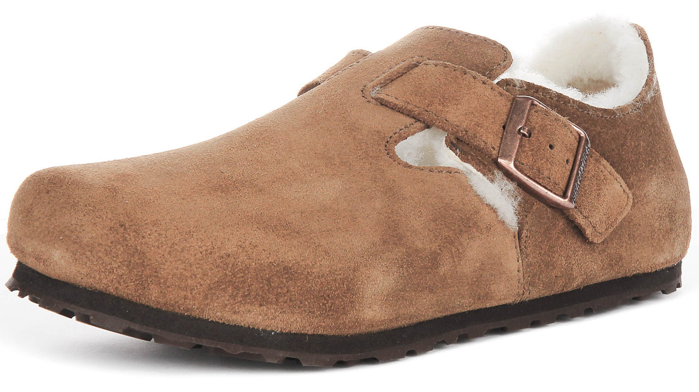 Zuecos Birkenstock London | Cuero de ante marrón para mujeres