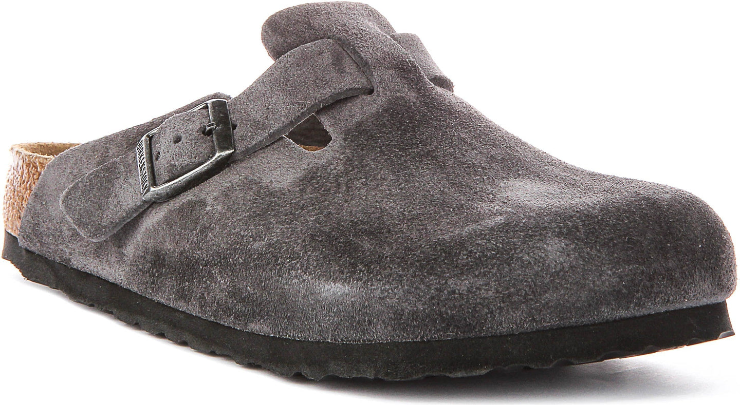 Zuecos Birkenstock Boston | Birko-Flor carbón para hombres y mujeres - Ajuste regular