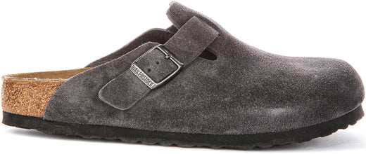 Zuecos Birkenstock Boston | Birko-Flor carbón para hombres y mujeres - Ajuste regular