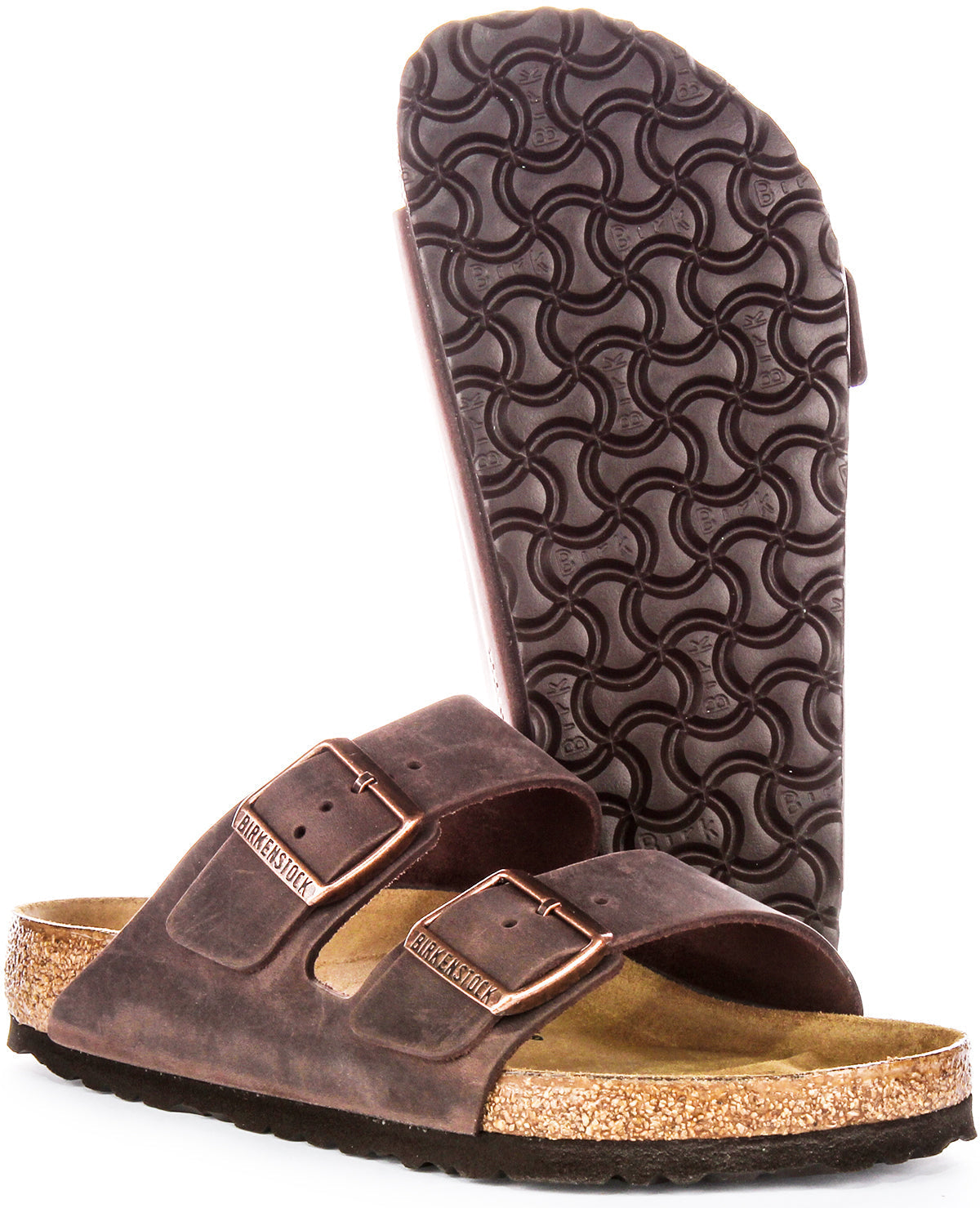 Sandalias Birkenstock Arizona | Cuero genuino marrón para mujeres