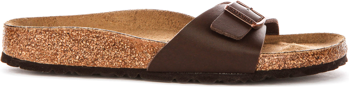 Sandalias Birkenstock Madrid | Birko-Flor marrón oscuro para mujer - Ajuste estrecho