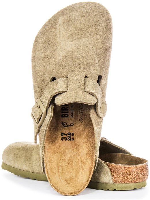 Zuecos Birkenstock Boston | Birko-Flor caqui para hombres y mujeres