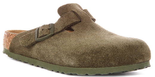 Zuecos Birkenstock Boston | Birko-Flor verde para hombres y mujeres - Ajuste regular