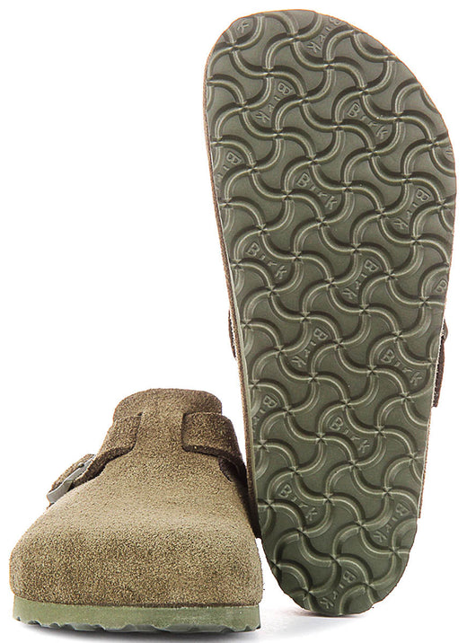 Zuecos Birkenstock Boston | Birko-Flor verde para hombres y mujeres - Ajuste regular