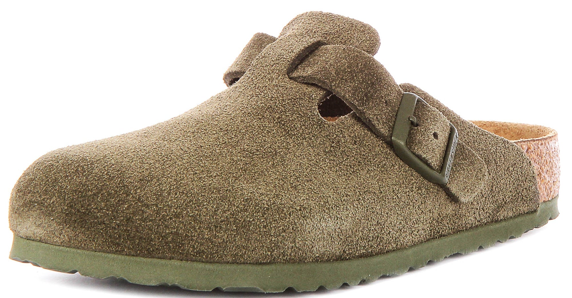 Sabots Birkenstock Boston | Birko-Flor vert pour hommes et femmes - Coupe normale