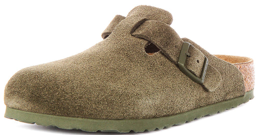 Zuecos Birkenstock Boston | Birko-Flor verde para hombres y mujeres - Ajuste regular