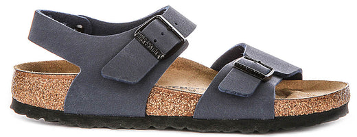 Zapatos Birkenstock New York | Material superior característico de Birkenstock en azul marino para niños - Ajuste estrecho