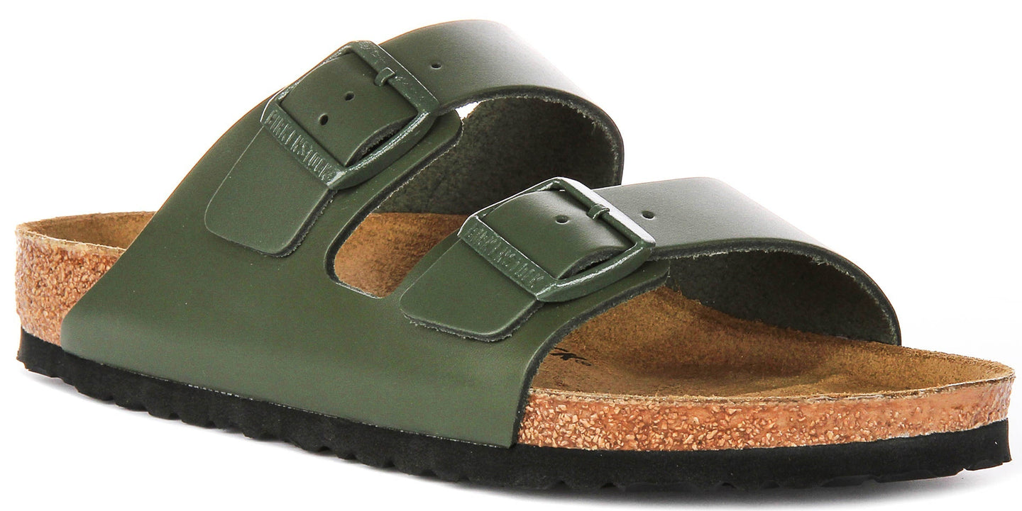 Sandalias Birkenstock Arizona | Birko-Flor verde oliva para hombres y mujeres - ajuste regular