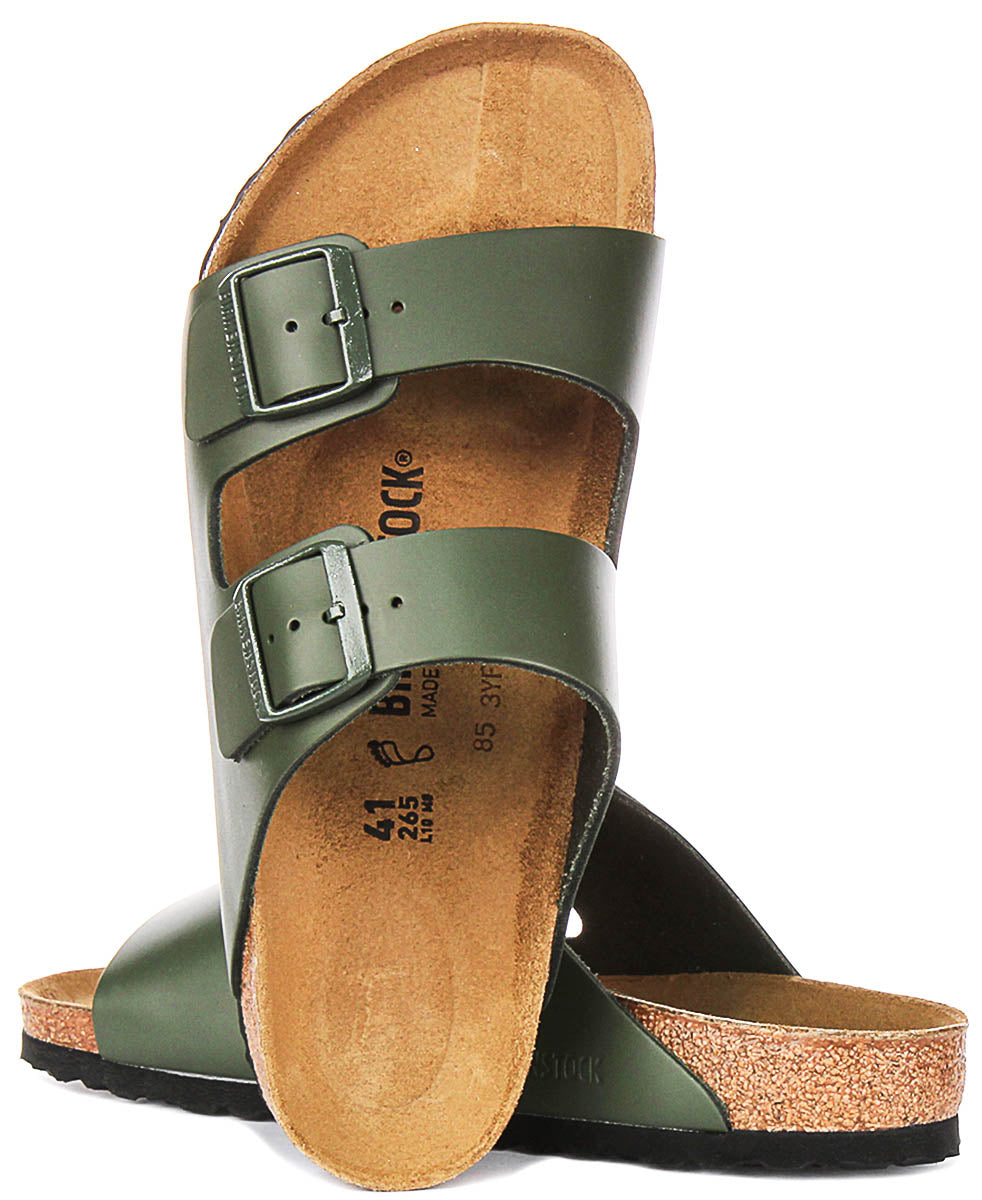Sandalias Birkenstock Arizona | Birko-Flor verde oliva para hombres y mujeres - ajuste regular