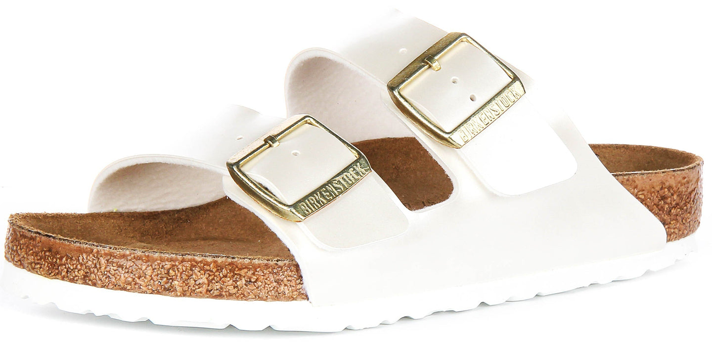 Birkenstock Arizona Sandalen | Parelwit Birko-Flor voor Kinderen - Normale Pasvorm