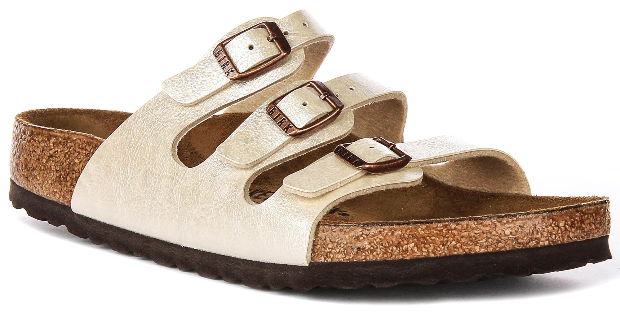 Sandalias Birkenstock Florida | Birko-Flor blanco perla para mujeres - ajuste regular