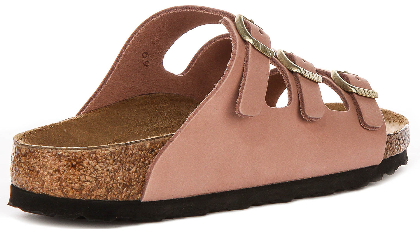Sandalias Birkenstock Florida | Material superior característico de Birkenstock en rosa para mujer - Ajuste estrecho