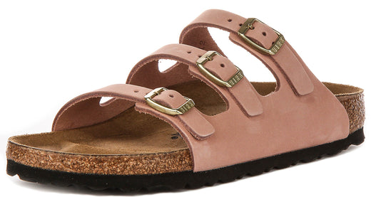 Sandalias Birkenstock Florida | Material superior característico de Birkenstock en rosa para mujer - Ajuste estrecho