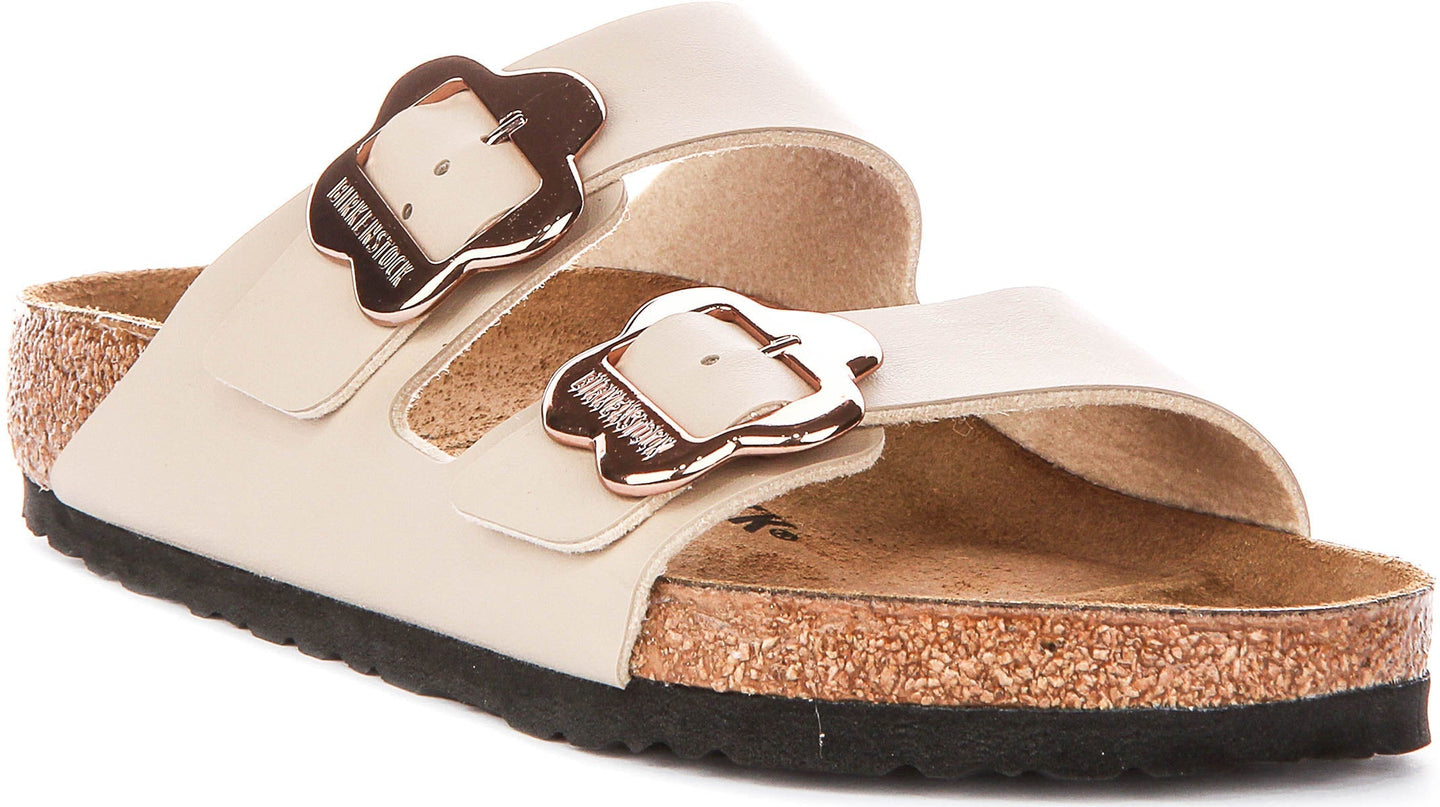 Sandalias Birkenstock Arizona | Birko-Flor arena - Estampado floral para niños - Ajuste regular