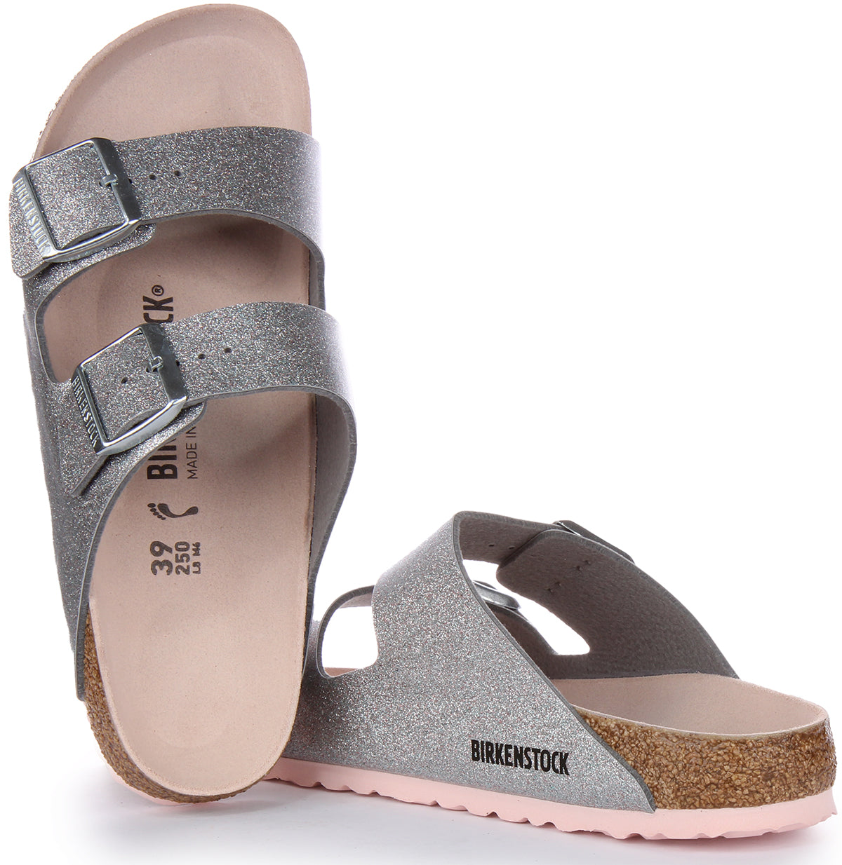 Birkenstock Arizona Sandaler | Silverfärgat Birko-Flor för kvinnor