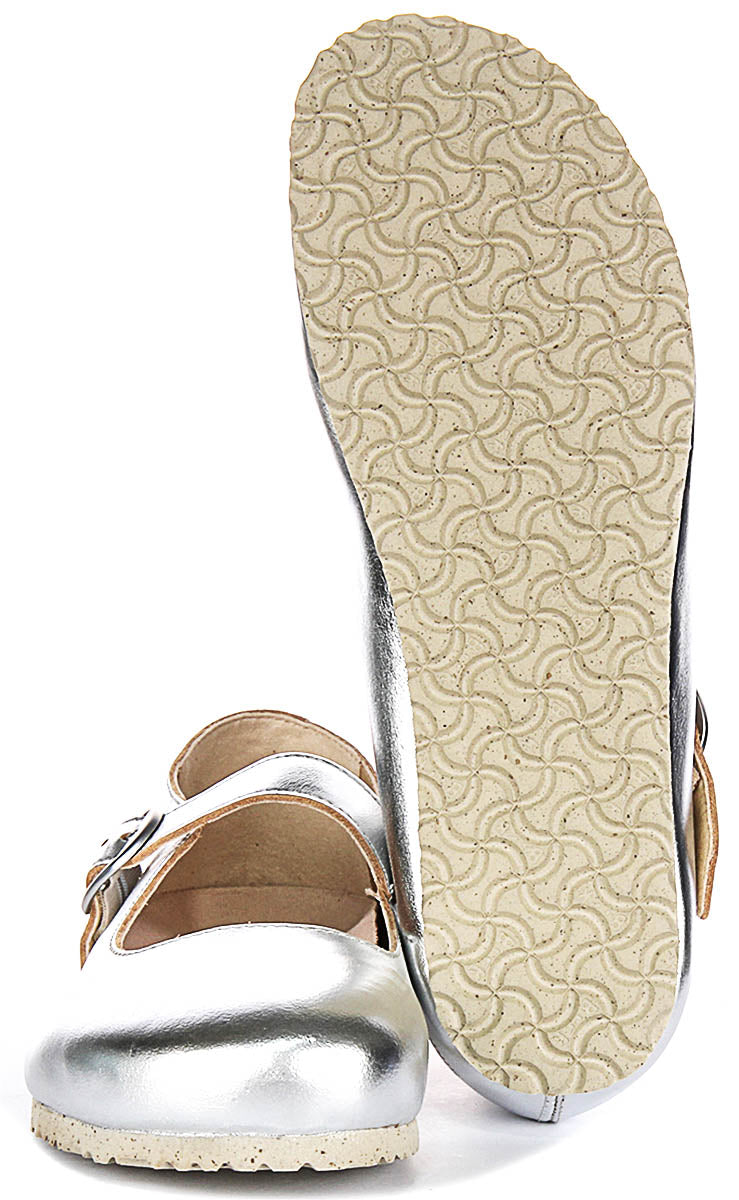 Zapatos Birkenstock Tracy | Material superior plateado característico de Birkenstock para hombres y mujeres