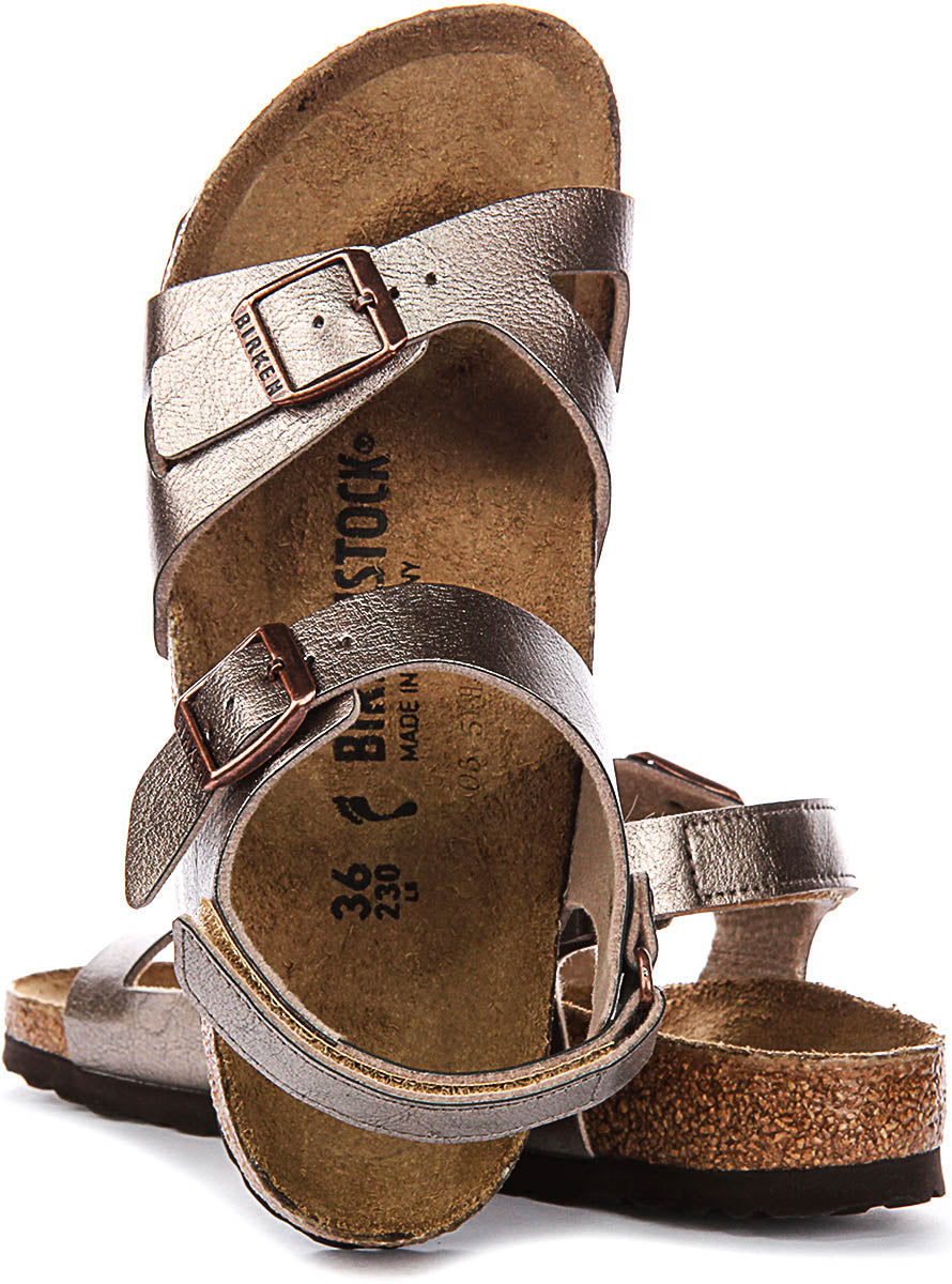 Birkenstock Rio Sandalen | Taupe Birko-Flor voor Kinderen - Smalle Pasvorm