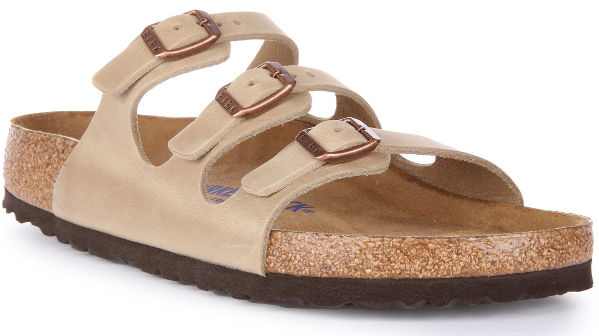 Birkenstock Florida Sandaler | Tobakfärgat äkta läder för män och kvinnor