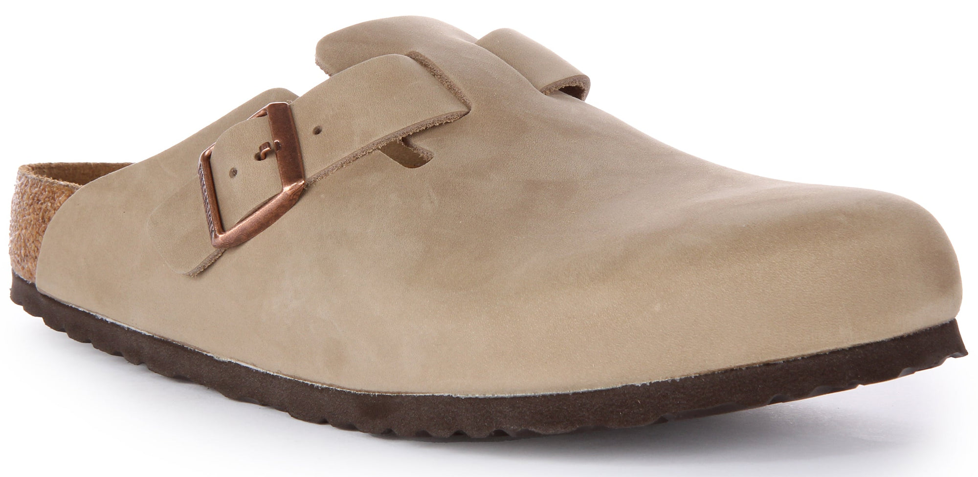 Zuecos Birkenstock Boston | Cuero genuino tabaco para mujer