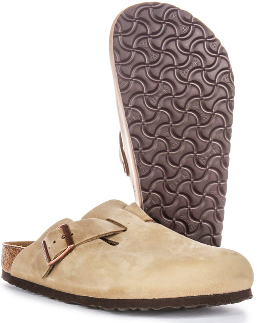 Birkenstock Boston Klompen | Tobacco echt leer voor heren en dames