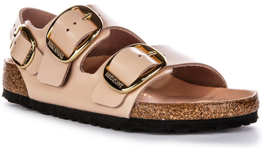 Sandalias Birkenstock Milano | Cuero genuino beige para mujeres