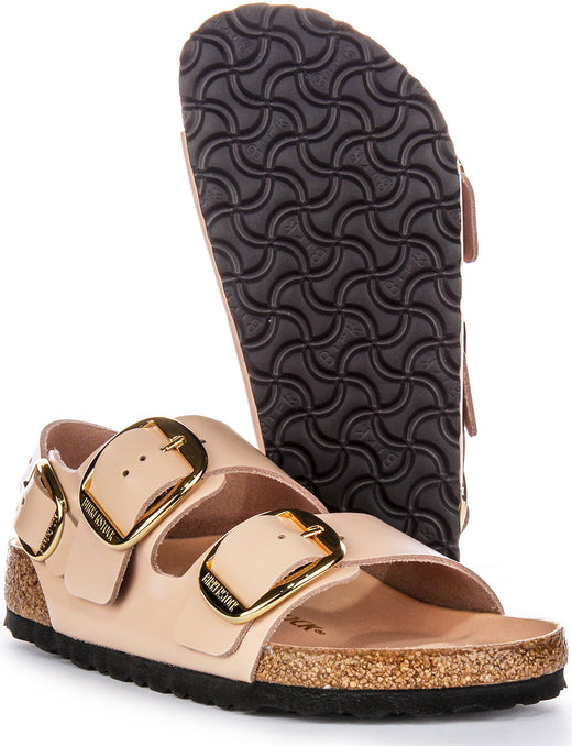 Sandalias Birkenstock Milano | Cuero genuino beige para mujeres