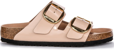 Sandalias Birkenstock Arizona | Cuero genuino beige - Hebilla grande para mujeres