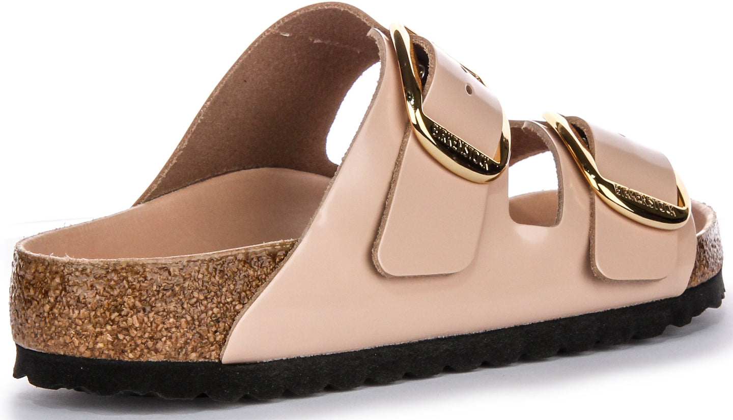 Sandalias Birkenstock Arizona | Cuero genuino beige - Hebilla grande para mujeres