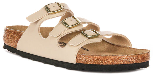 Sandalias Birkenstock Florida | Birko-Flor color castillo de arena para mujeres - Ajuste regular