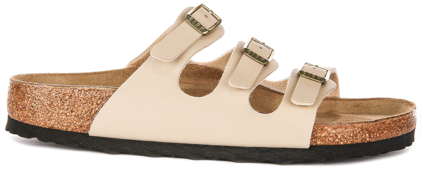 Sandalias Birkenstock Florida | Birko-Flor color castillo de arena para mujeres - Ajuste regular