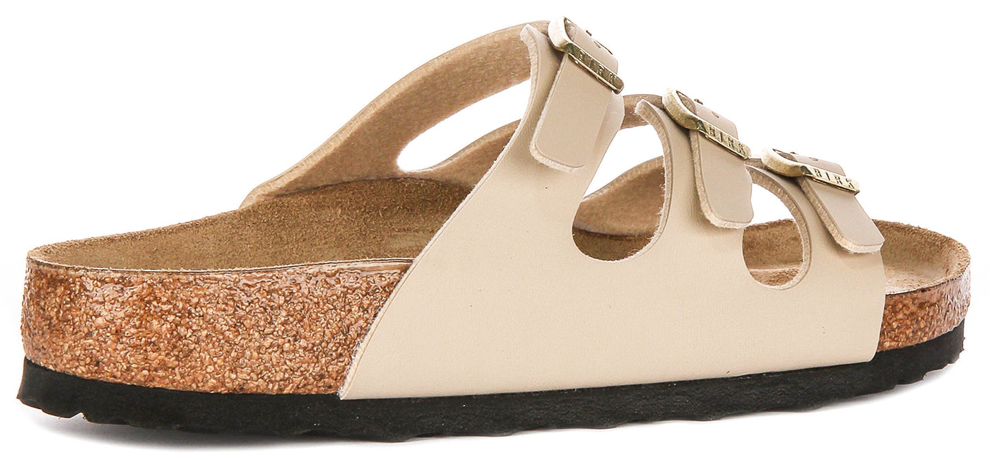 Sandalias Birkenstock Florida | Birko-Flor color castillo de arena para mujeres - Ajuste regular