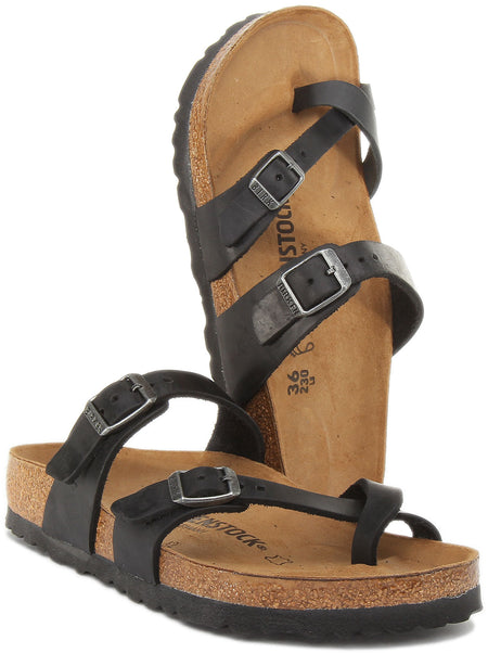 Sandalias Birkenstock Mayari | Cuero genuino negro para mujer