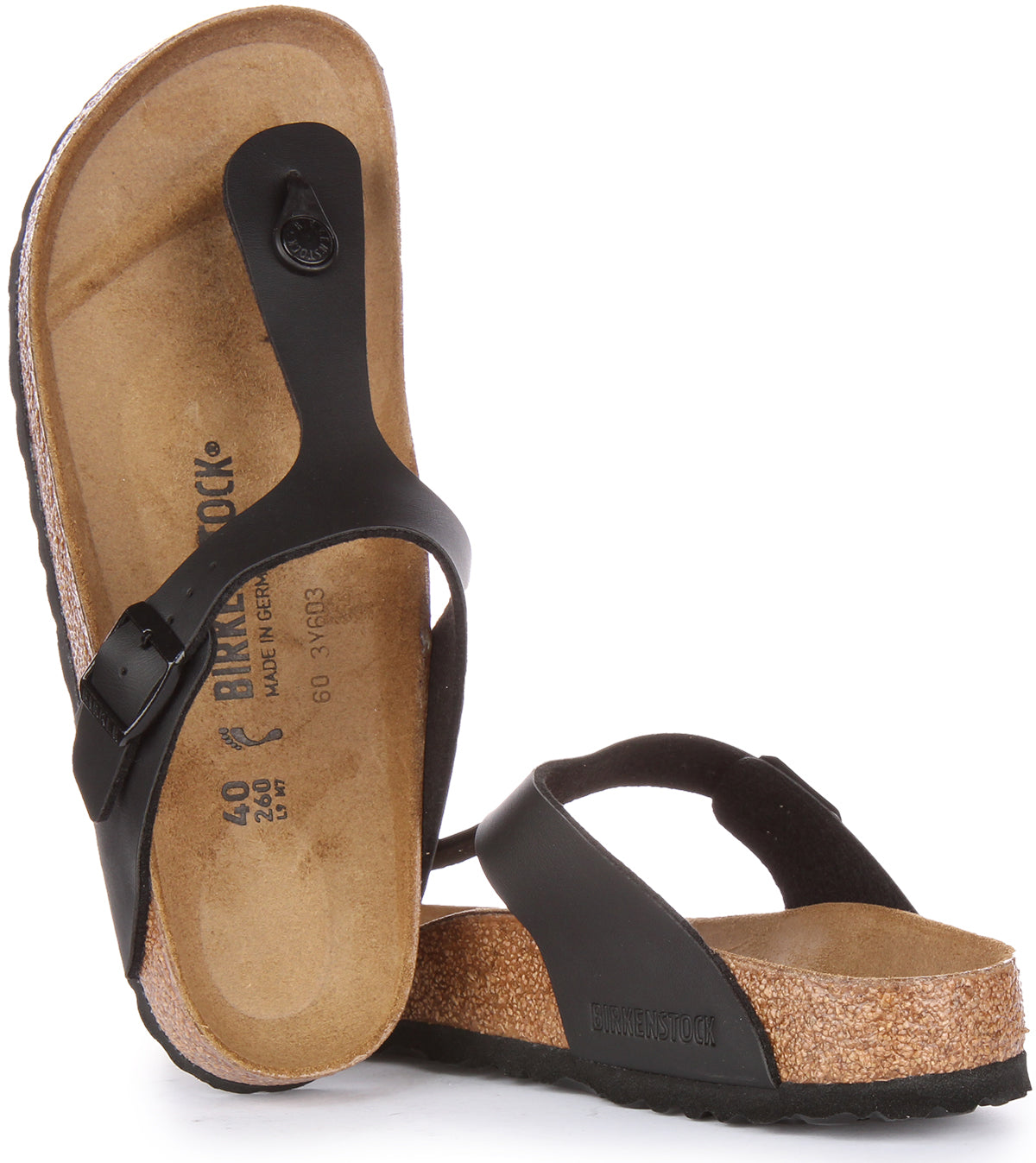 Birkenstock Gizeh Sandaler | Svart Birko-Flor för kvinnor
