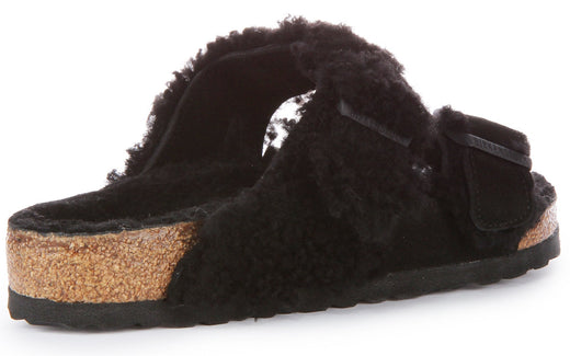 Birkenstock Arizona Sandalen | Zwart echt leer - Split-Tone afwerking voor dames