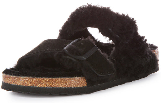 Birkenstock Arizona Sandalen | Zwart echt leer - Split-Tone afwerking voor dames