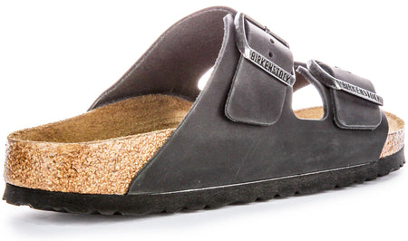 Sandalias Birkenstock Arizona | Cuero genuino negro para mujeres