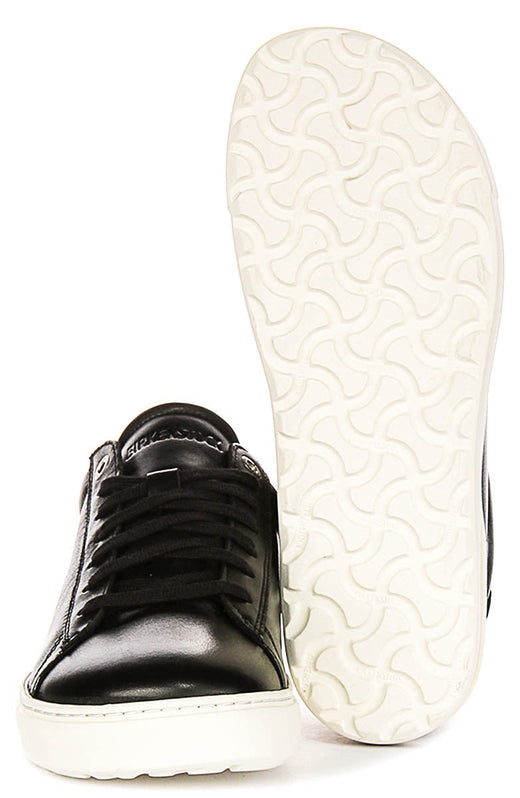 Baskets basses Birkenstock Bend | Cuir véritable noir pour hommes et femmes - Coupe régulière